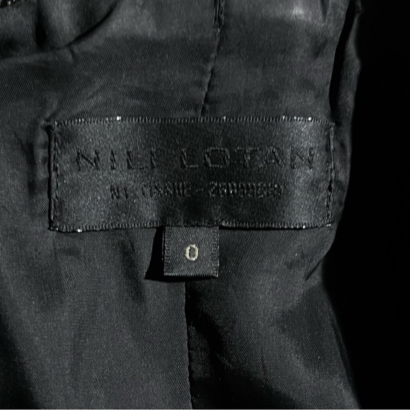 Nili Lotan Wool Blend Tweed PeaCoat Heather Black - Picture 5 of 6